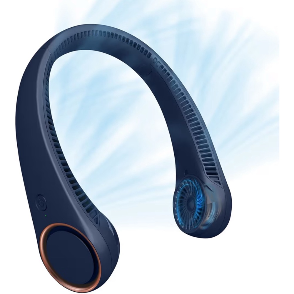 PORTABLE NECK FAN USB RECHARGEABLE 3 SPEED- Navy